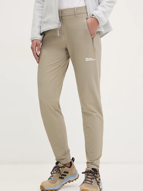 Jack Wolfskin spodnie outdoorowe Hikeout kolor beżowy A63927 - zdjęcie produktu nr 1