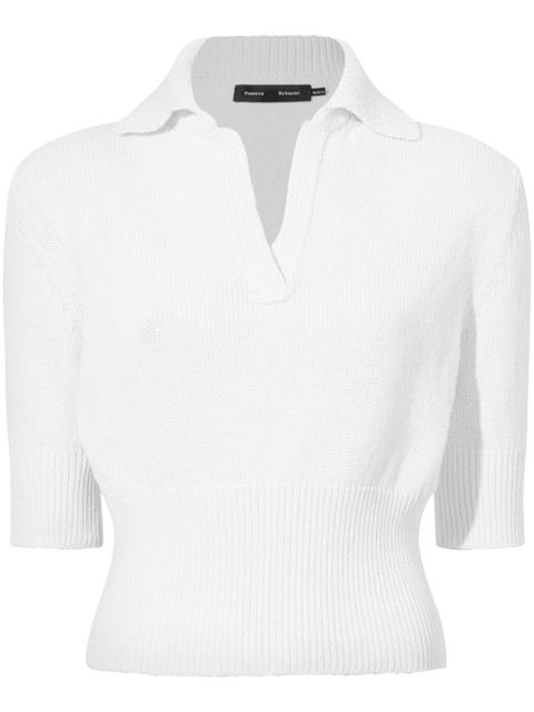 Proenza Schouler Reeve cotton-blend polo top - White - zdjęcie produktu nr 1