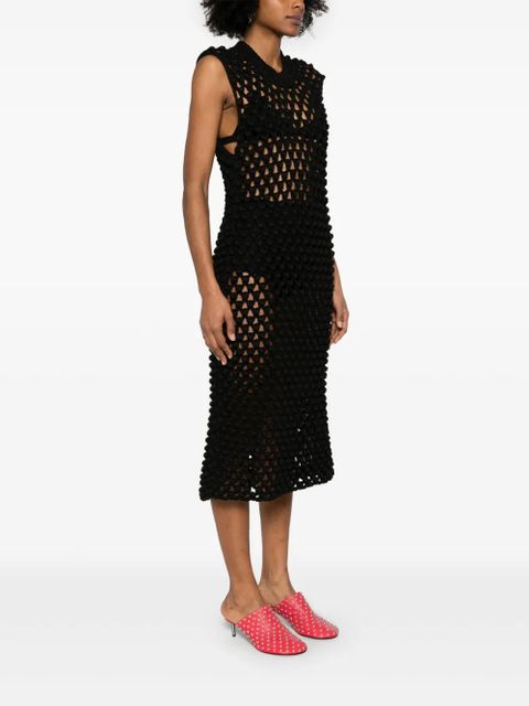 Jil Sander crochet midi dress - Black
