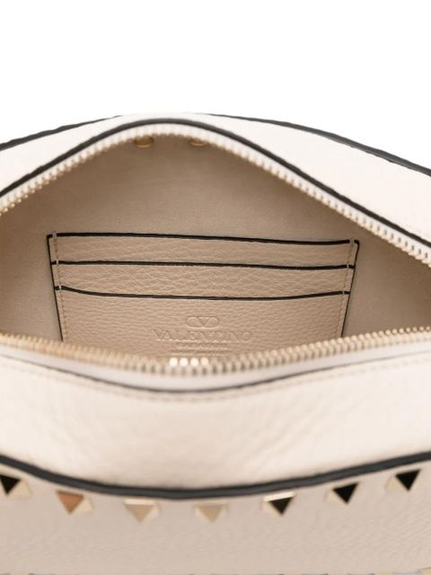 Valentino Garavani small Rockstud calf leather cross-body bag - Neutrals
