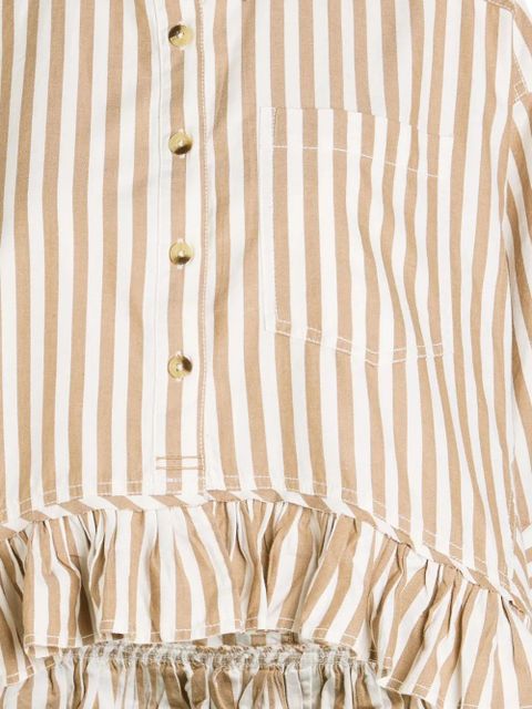 Free People Bailey ruffled striped shirt - Brown