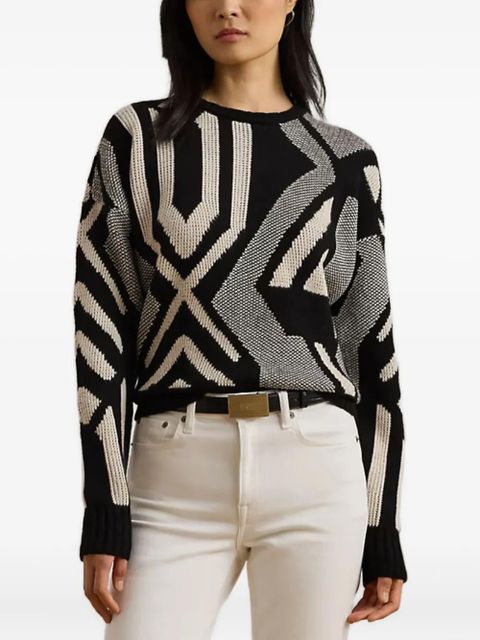 Lauren Ralph Lauren geometric-pattern sweater - Black