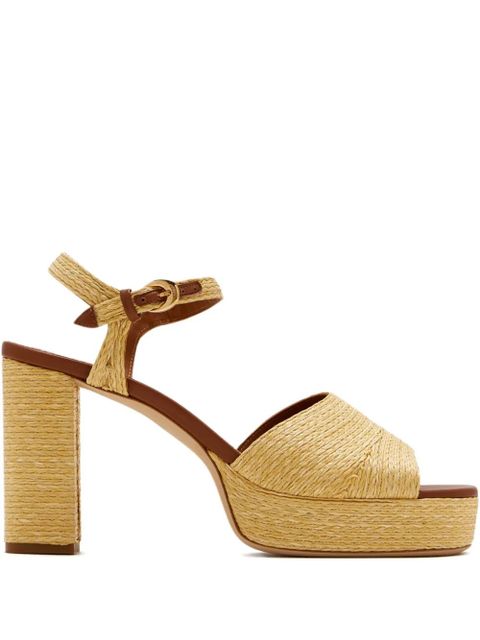 STAUD 90mm Jodie raffia platform sandals - Neutrals - zdjęcie produktu nr 1