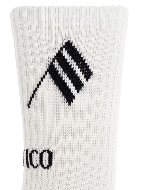 The Attico logo-detail ribbed socks - White