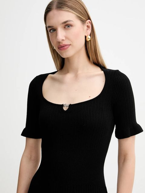 BOSS Orange sukienka kolor czarny mini rozkloszowana 50543978