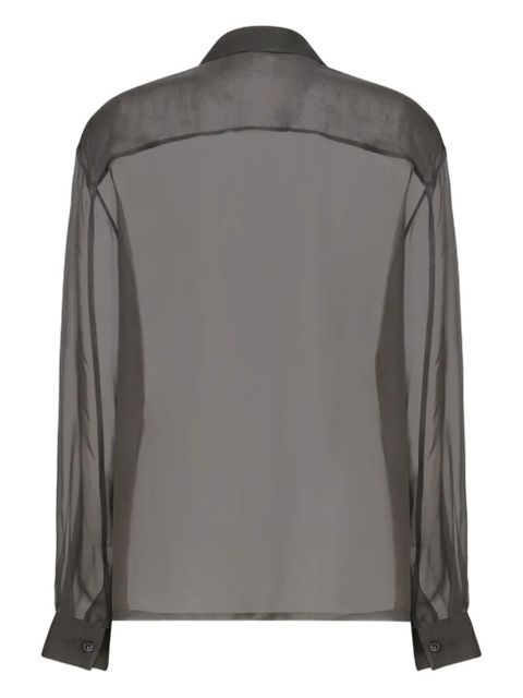 Saint Laurent pointed-collar flap-pocket shirt - Grey