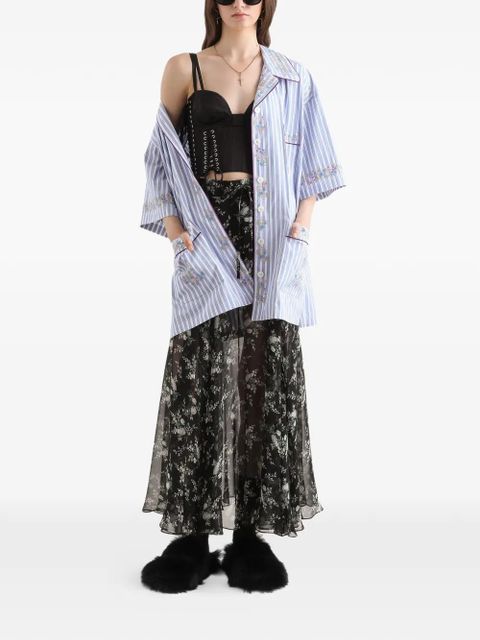 Dolce & Gabbana chiffon skirt with rose and small flower-print - Black - zdjęcie produktu nr 2