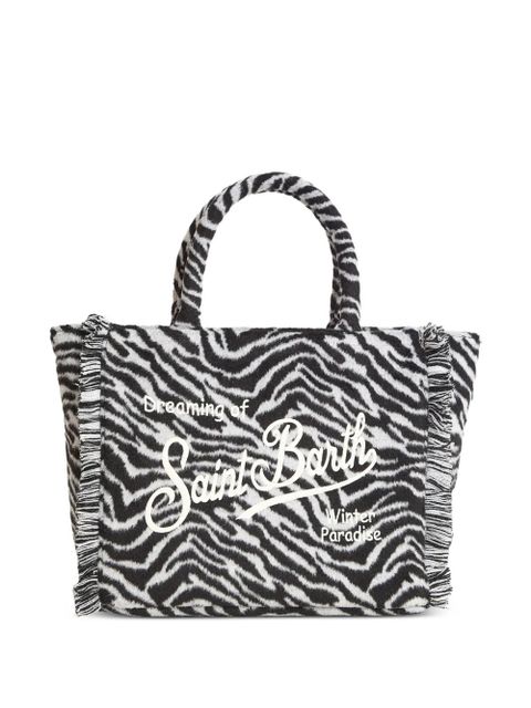MC2 Saint Barth zebra fringed colette tote bag - White - zdjęcie produktu nr 1