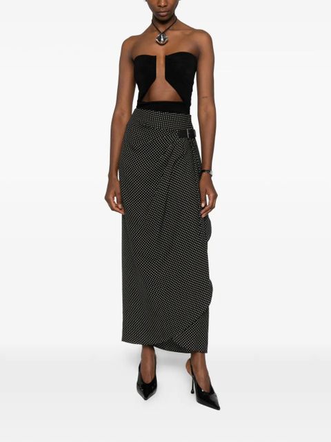 TOM FORD polka-dot buckled midi skirt - Black - zdjęcie produktu nr 2