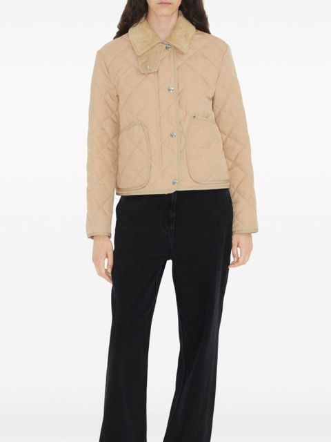 Burberry straight-point collar quilted jacket - Neutrals