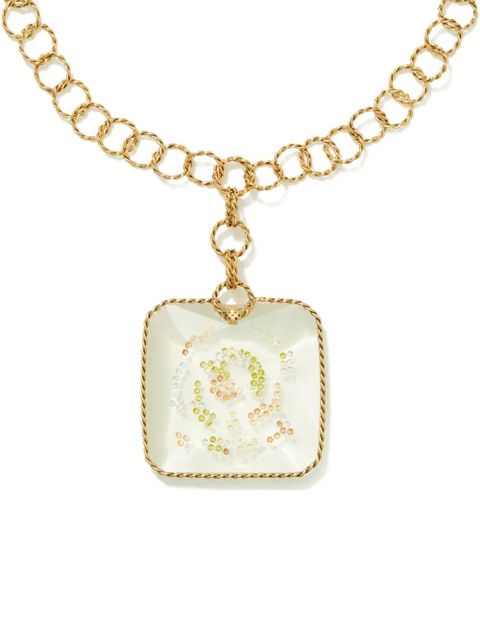Tory Burch Runway swirl square-pendant necklace - Gold