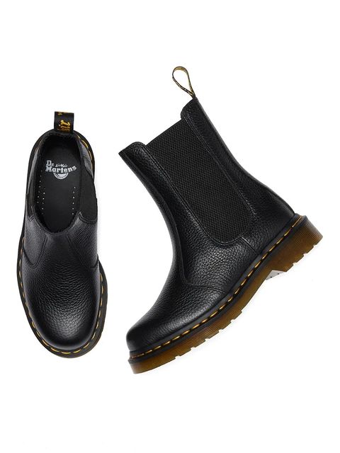 Dr. Martens sztyblety skórzane 2976 Hi Chelsea Boot damskie kolor czarny na płaskim obcasie DM41404001