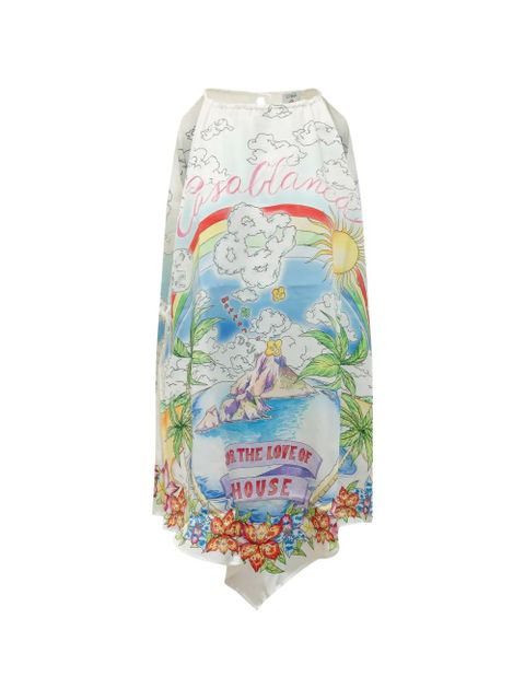 Casablanca graphic-print halterneck dress - White - zdjęcie produktu nr 1