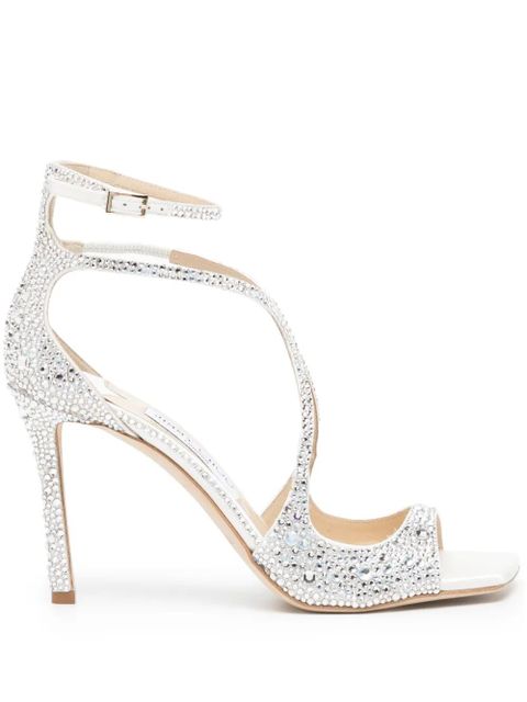 Jimmy Choo Azia 95mm crystal-embellished sandals - White - zdjęcie produktu nr 1