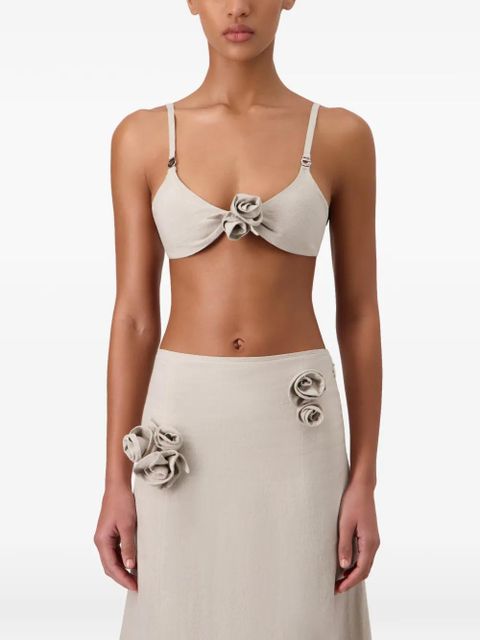 Coperni flower gathered bikini top - Neutrals - zdjęcie produktu nr 2
