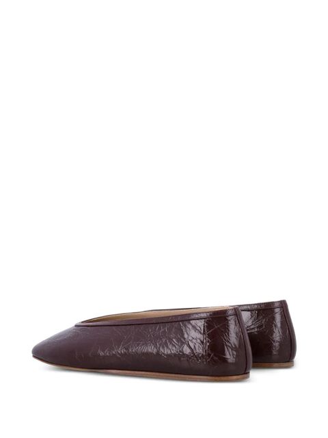 Le Monde Beryl Luna textured-leather ballet flats - Purple