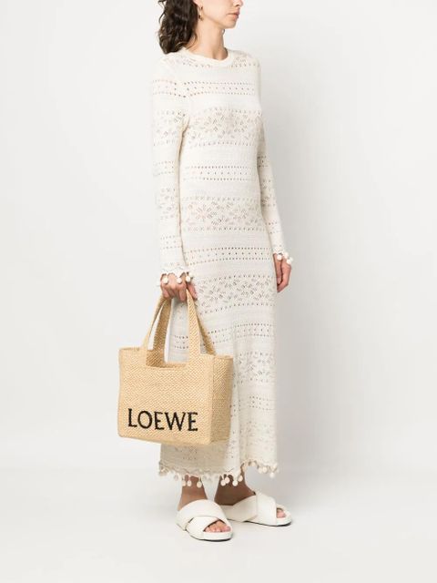 LOEWE embroidered-logo raffia tote bag - Neutrals - zdjęcie produktu nr 2