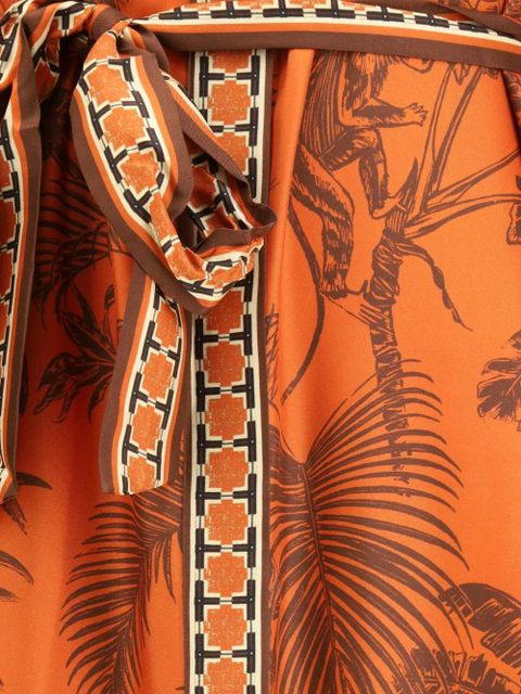 ALEMAIS belt-detail midi dress - Orange