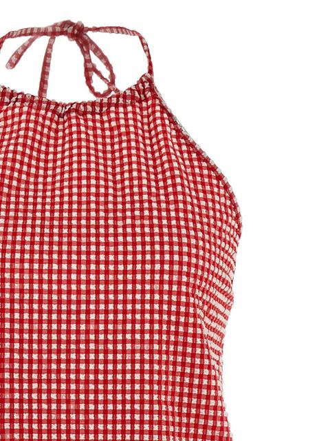 Hunza G halterneck gingham mini dress - Red - zdjęcie produktu nr 2