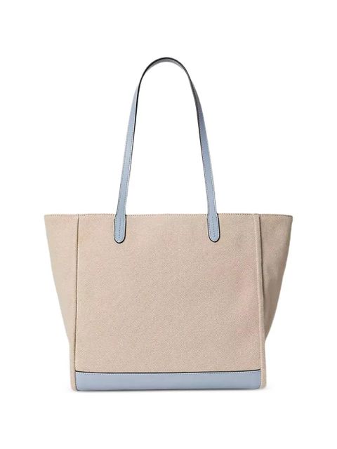 Lauren Ralph Lauren large Cameryn dog-embroidery tote bag - Neutrals