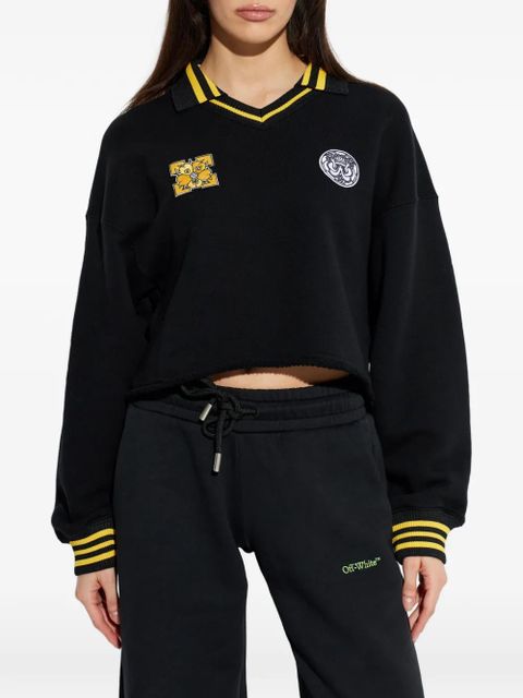 Off-White appliqué-detail cropped jumper - Black