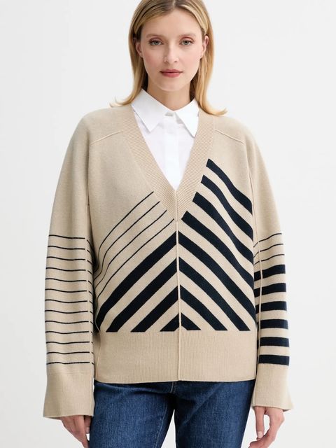 BOSS sweter wełniany damski kolor beżowy lekki 50542884 - zdjęcie produktu nr 1