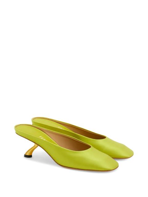 Ferragamo S-shaped heeled mules - Green - zdjęcie produktu nr 2
