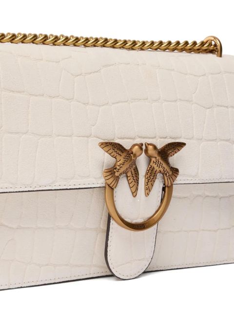 PINKO crocodile-effect birds cross body bag - Neutrals