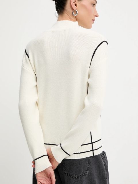 Answear.LAB sweter z kaszmirem damski kolor beżowy z półgolfem