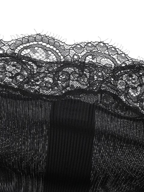 Saint Laurent lace ribbed top - Black