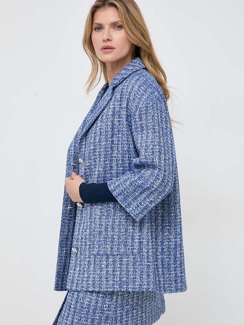 Custommade marynarka Grace kolor niebieski jednorzędowa wzorzysta 999830868