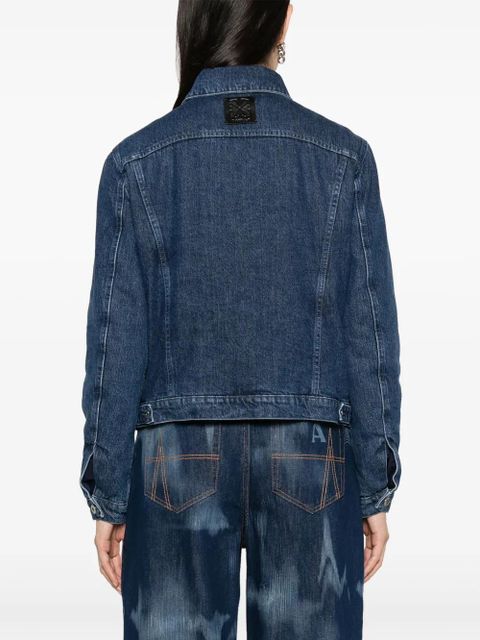 Off-White logo-detail denim jacket - Blue