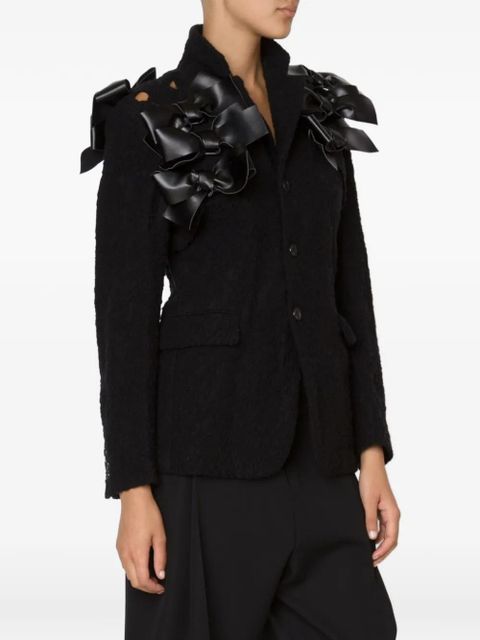 Comme Des Garçons single-breasted bow-detail blazer - Black