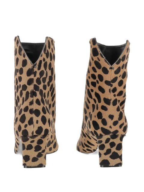 KHAITE 55mm leopard-print ankle boots - Brown