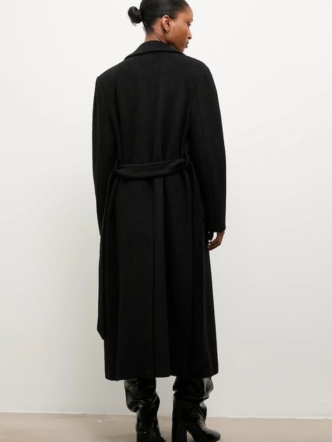 Answear.LAB płaszcz wełniany kolor czarny przejściowy dwurzędowy - zdjęcie produktu nr 2