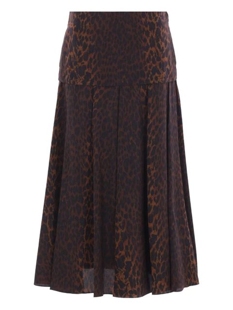 Balenciaga pleated leopard-print skirt - Brown - zdjęcie produktu nr 1