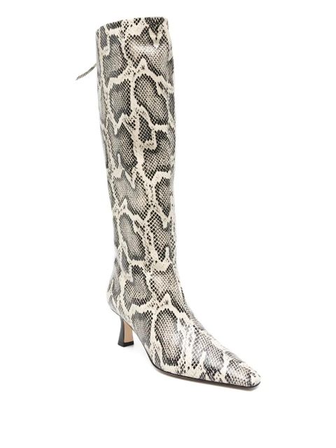 Aeyde 70mm Klea snake-print calf leather boots - Neutrals - zdjęcie produktu nr 2