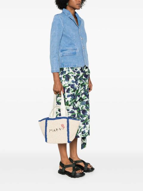 Marni Sillo woven tote bag - Neutrals