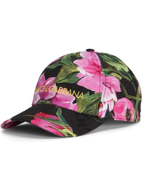 Dolce & Gabbana peonie-print cap - Black - zdjęcie produktu nr 1