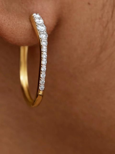 Monica Vinader diamond-embellishment earrings - Gold - zdjęcie produktu nr 2