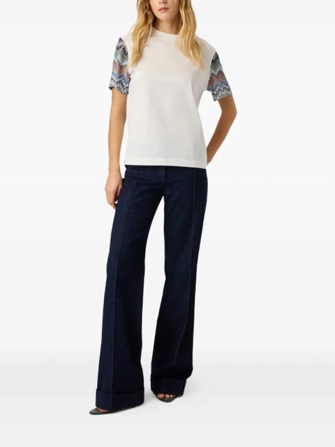 Missoni zigzag-sleeve crew-neck T-shirt - White - zdjęcie produktu nr 2