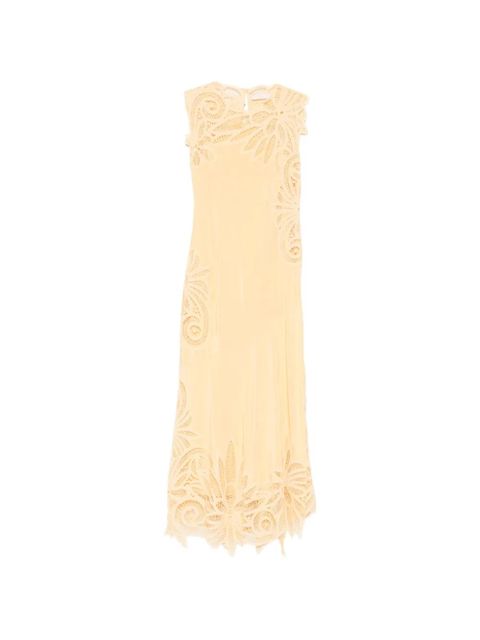 Ulla Johnson Idra lace-detail midi dress - Yellow - zdjęcie produktu nr 1