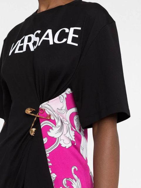 Versace Safety Pin Baroque-print T-shirt - Black