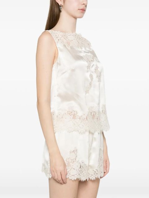 DÔEN Viviane lace-trim blouse - Neutrals