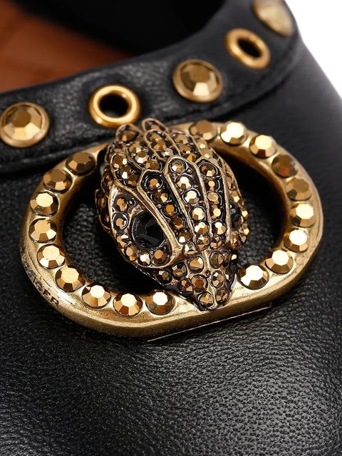 Kurt Geiger London baleriny skórzane Chelsea Ballet Sling kolor czarny z odkrytą piętą 4735100109