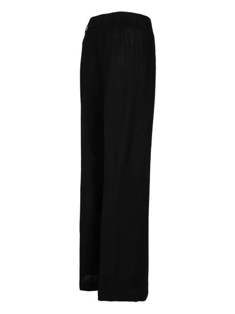 Missoni chevron-pattern open-knit trousers - Black