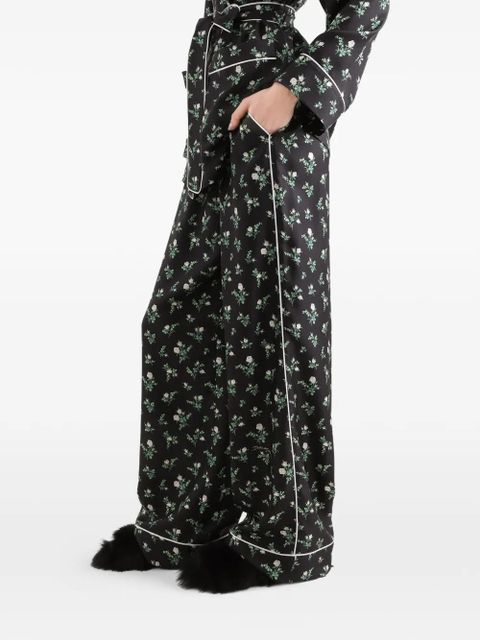 Dolce & Gabbana roses and lilies of the valley-print twill vanity trousers - Black