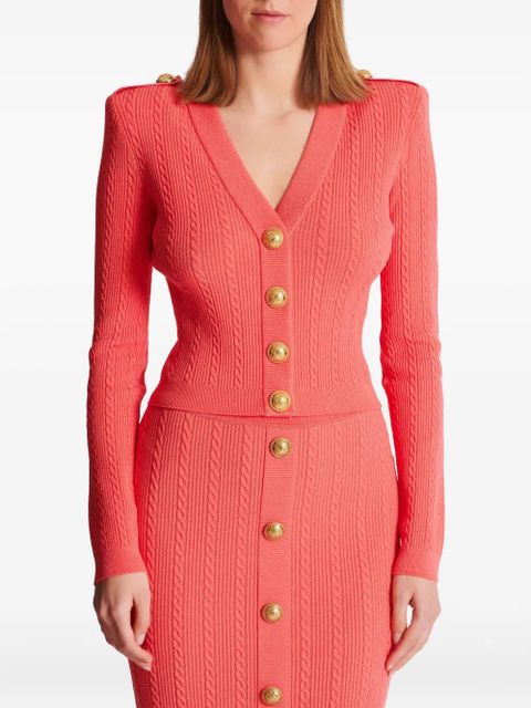 Balmain cable-knit cardigan - Pink - zdjęcie produktu nr 2