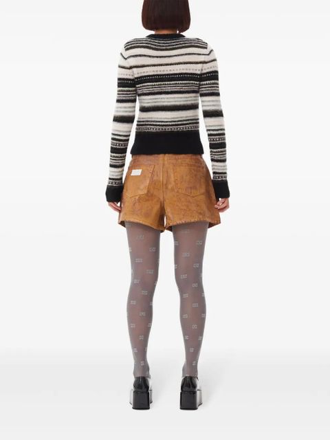 GANNI V-neck striped cardigan - Black