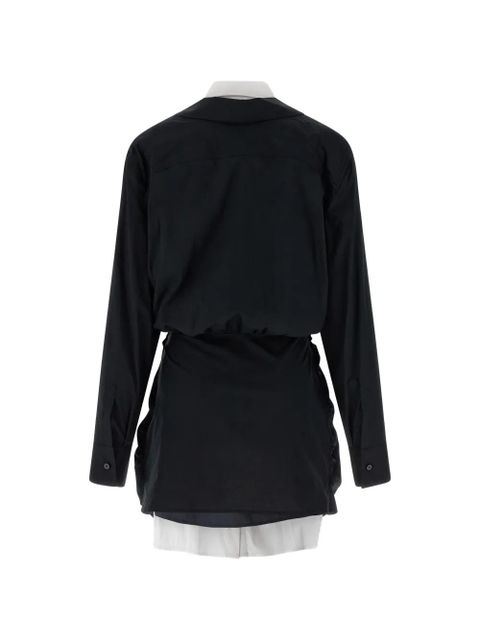 The Attico double layer asymmetrical shirt dress - Black - zdjęcie produktu nr 2